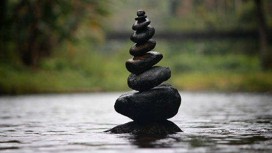 stack of pebbles perfectly balanced