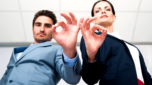 man and woman making the A-OK symbol, which is also a meditation mudra