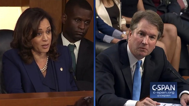 Kamala Harris questioning Justice Kavanaugh during his confirmation hearing