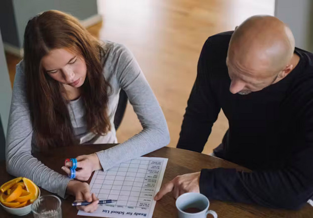 Mother organizing household tasks while managing cognitive labor, illustrating the hidden burden that impacts her mental health.