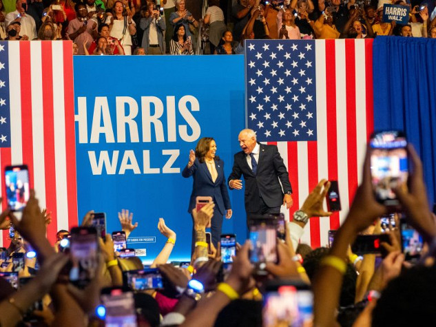 Vice President Harris and progressive policies at the Democratic National Convention, symbolizing a new era of leadership in America